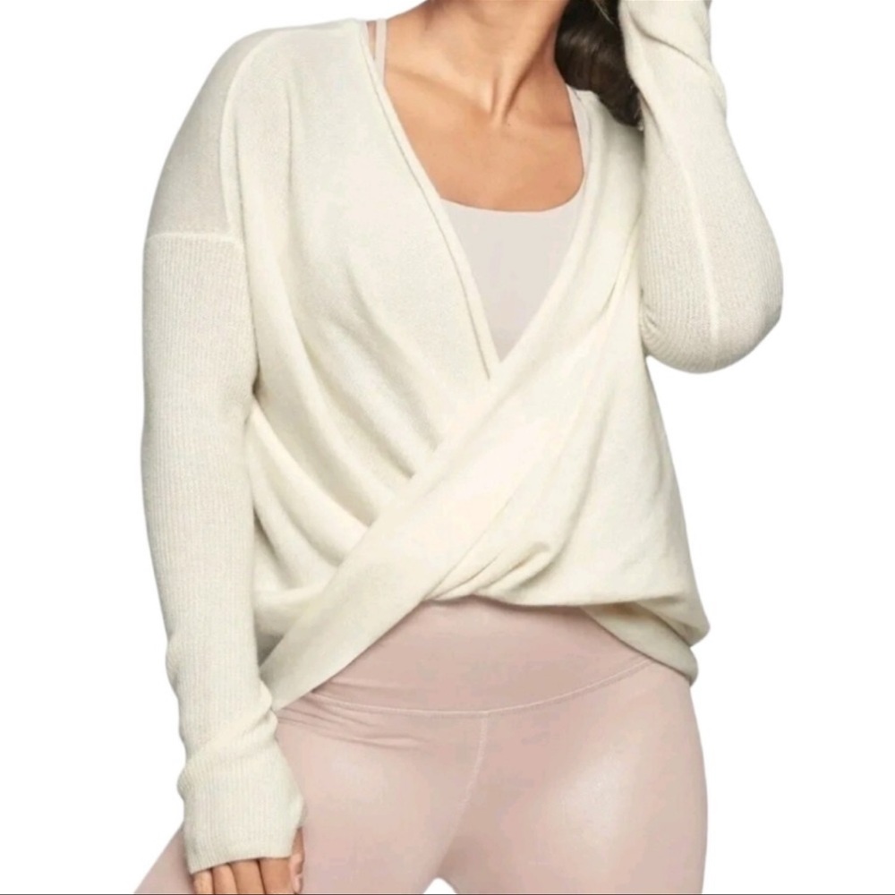 Athleta cashmere wool wrap sweater